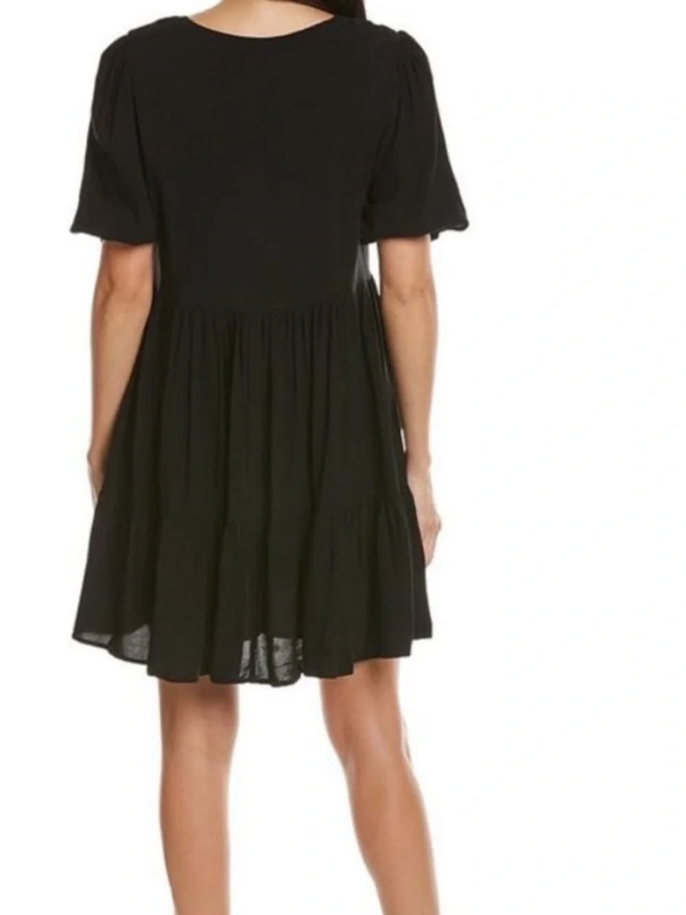 Z supply black ryker puff sleeve a line mini dress sz m